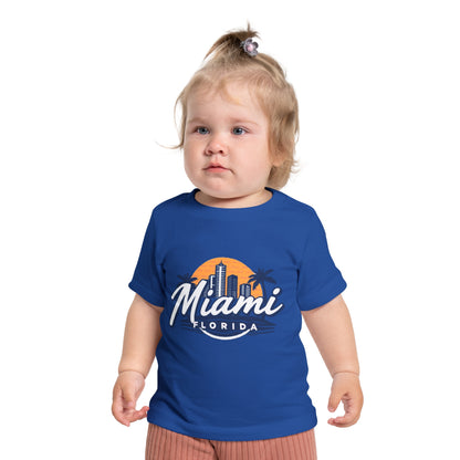 Retro Miami Unisex Baby Short Sleeve T-Shirt