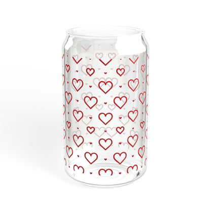 Red Hearts Sipper Glass