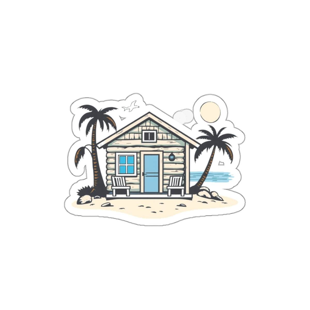 Beach Cabin Kiss-Cut Sticker #1