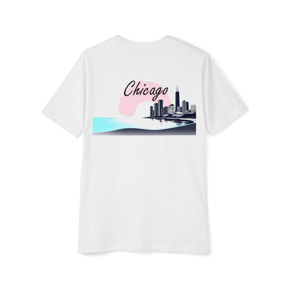 Elegant Chicago Skyline Men's Raglan T-Shirt