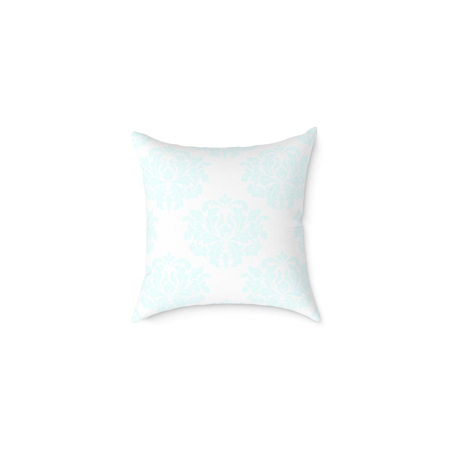 Aqua Damask Coastal Throw Pillow