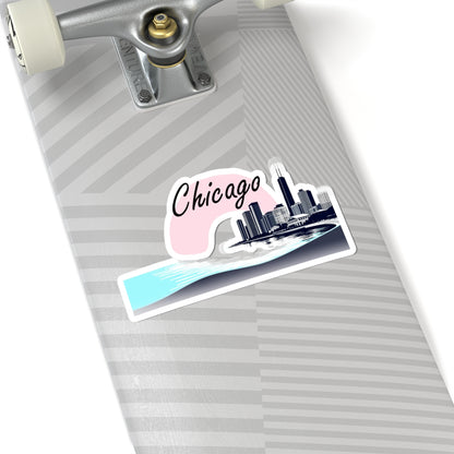 Elegant Chicago Skyline Kiss-Cut Sticker