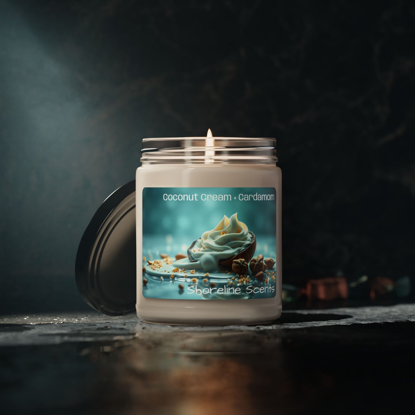 Coconut Cream + Cardamom Scented Soy Candle