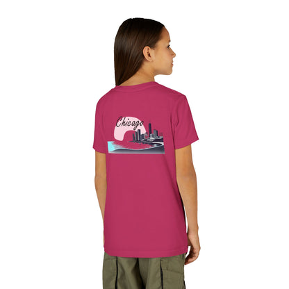 Elegant Chicago Skyline Unisex Youth Short Sleeve Tee