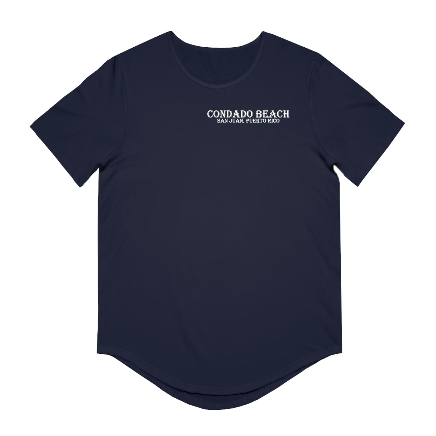 Coastal Vibes Condado Beach Men's Jersey Curved Hem Tee