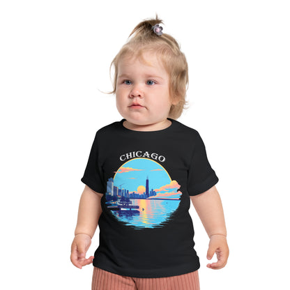 Retro Chicago Unisex Baby Short Sleeve T-Shirt