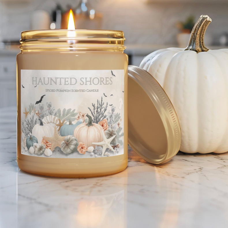 Haunted Shores Scented Soy Candle, Fall Coastal Candle