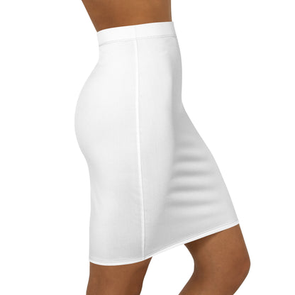 White Mid-Waist Pencil Skirt