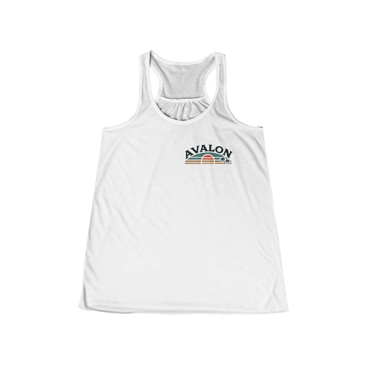 Retro Avalon Sunset Women's Flowy Racerback Tank