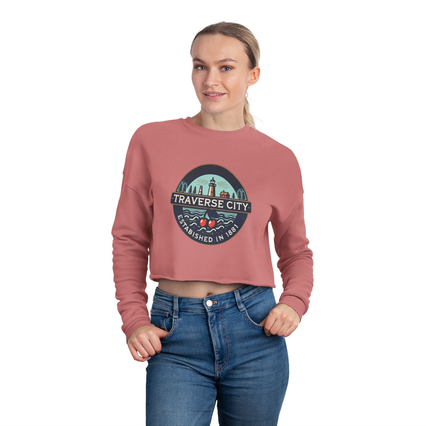 Vintage Traverse City Women's Cropped Sweatshirt