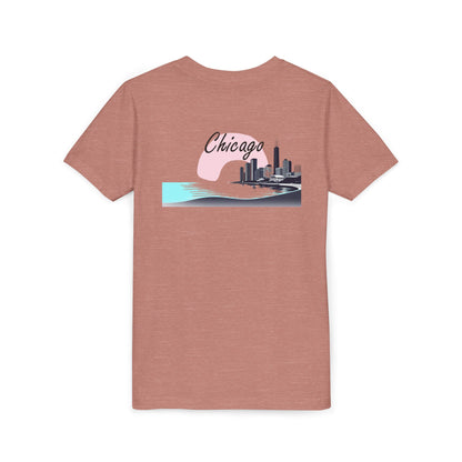 Elegant Chicago Skyline Unisex Youth Short Sleeve Tee