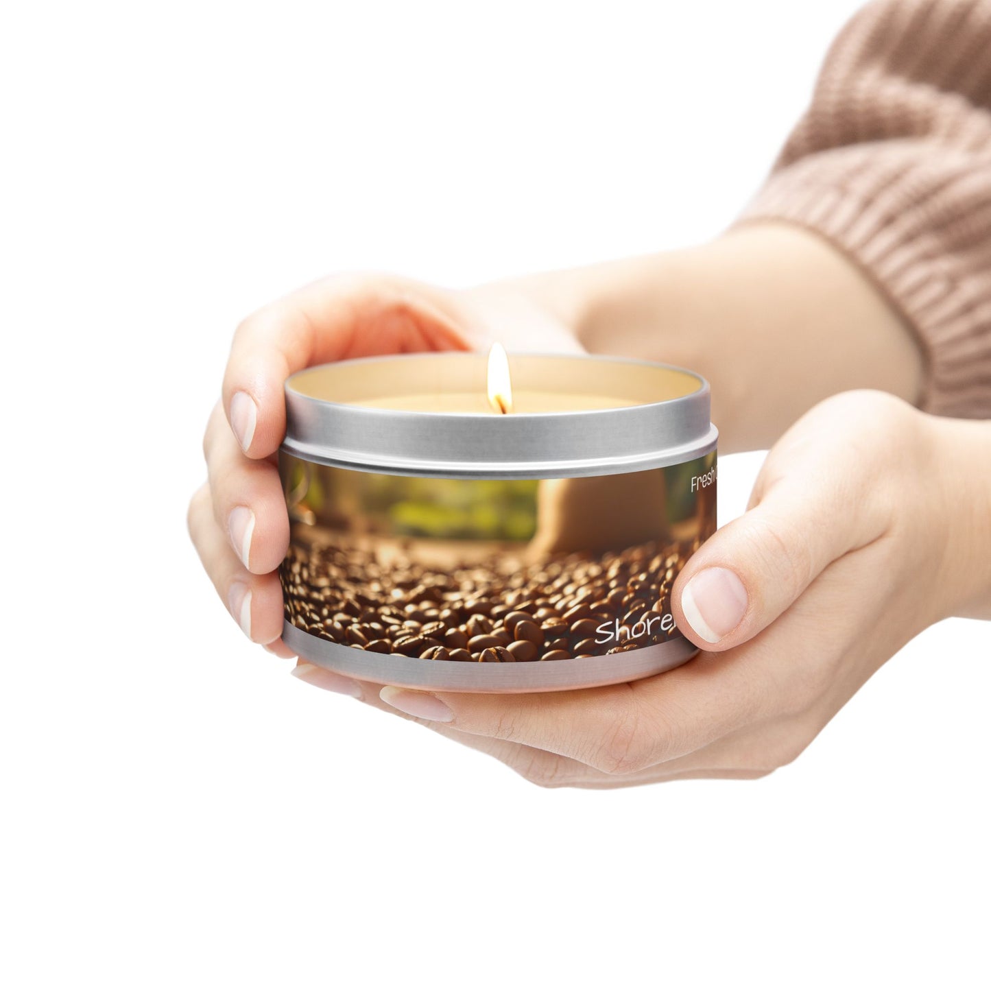 Fresh Coffee Scented Rustic Tin Candle