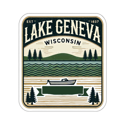 Vintage Lake Geneva Kiss-Cut Sticker