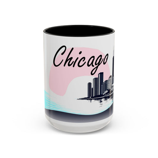 Elegant Chicago Skyline Accent Coffee Mug