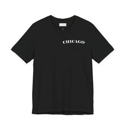 Mystery Noir Chicago Skyline Sunset Unisex Jersey Short Sleeve Tee