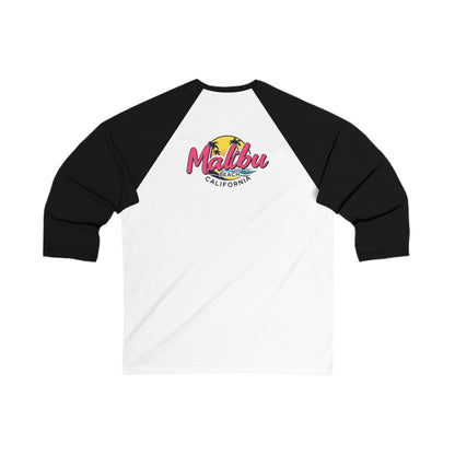 Retro Malibu Men's 3/4 Sleeve Baseball Tee