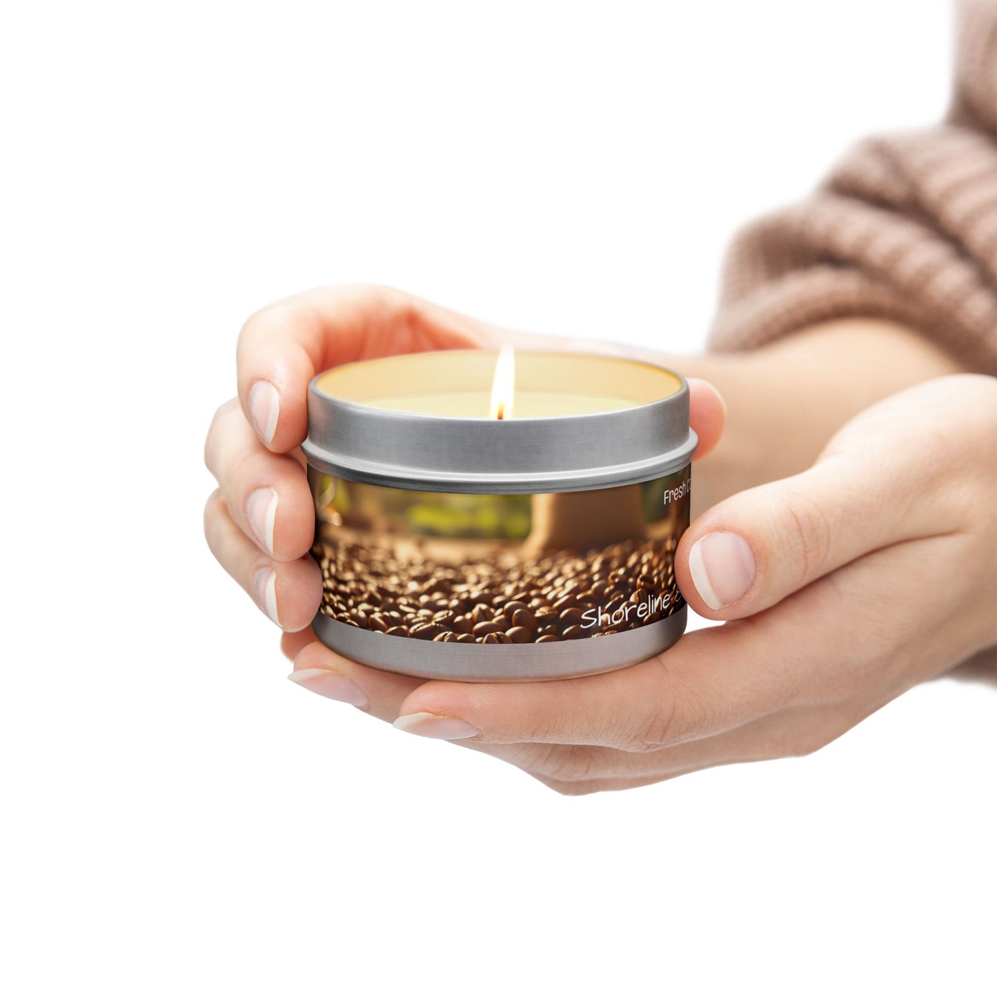 Fresh Coffee Scented Rustic Tin Candle