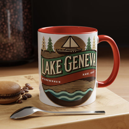 Retro Lake Geneva Accent Coffee Mug