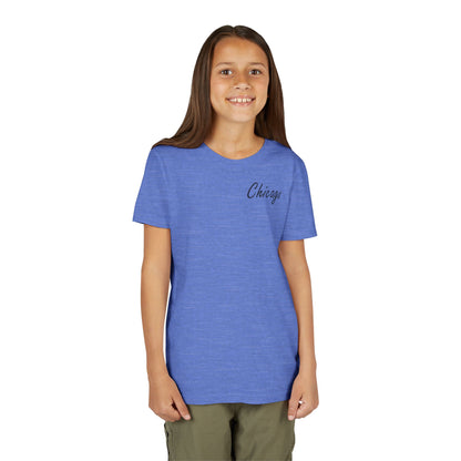 Elegant Chicago Skyline Unisex Youth Short Sleeve Tee