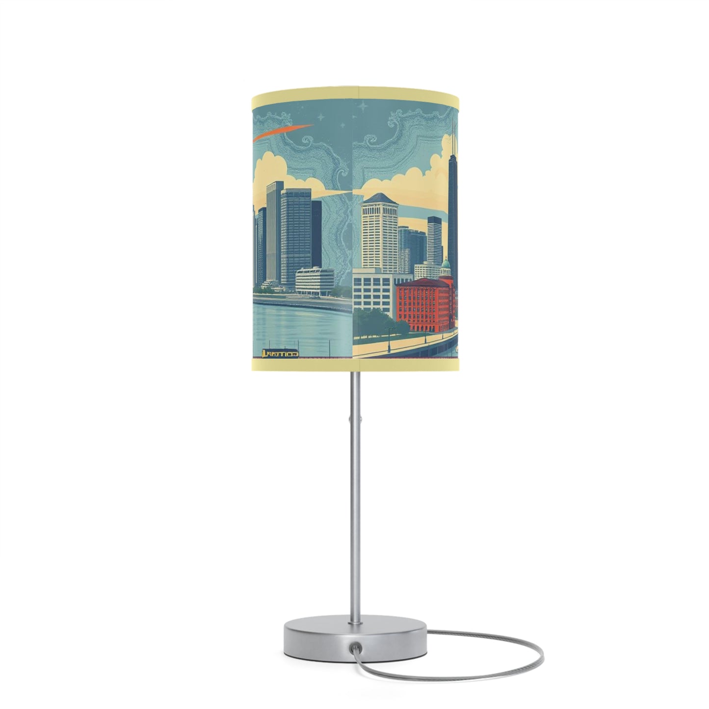 Retro Chicago Skyline Lamp on a Stand