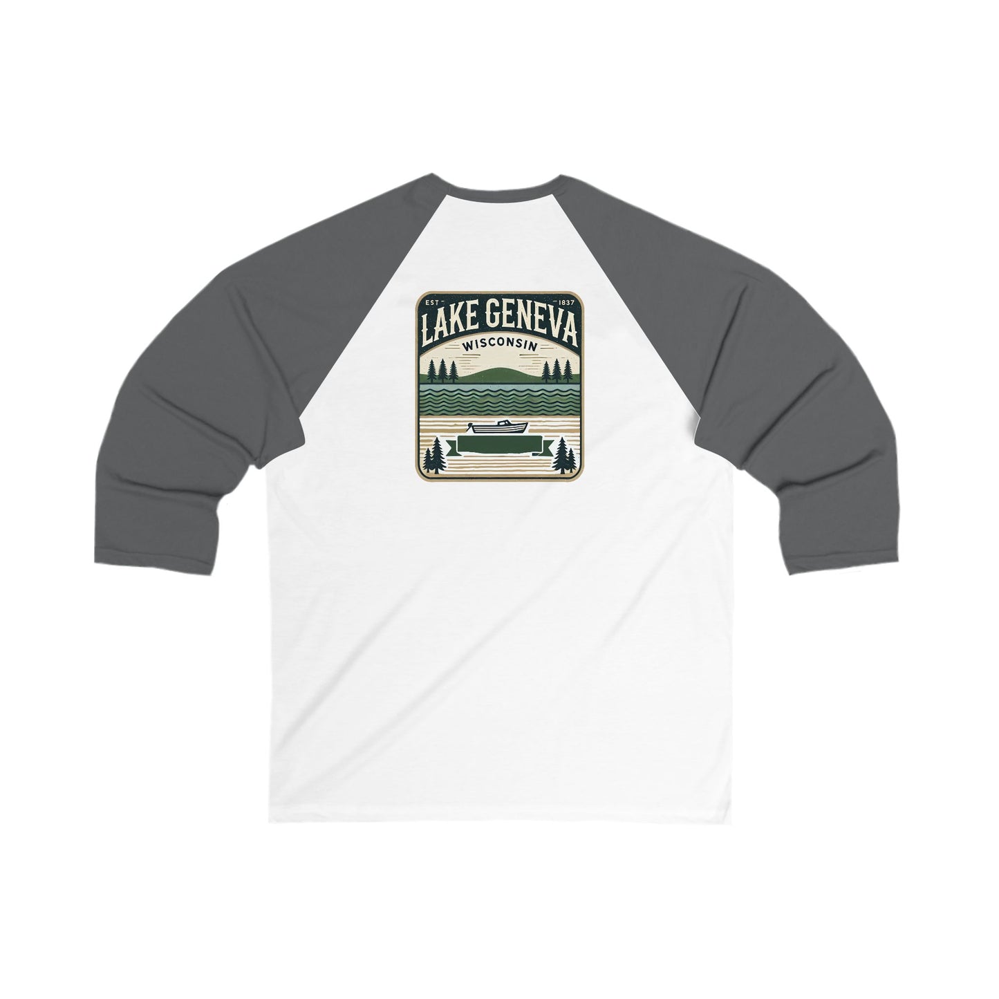 Vintage Lake Geneva Men's 3/4 Sleeve Baseball Tee