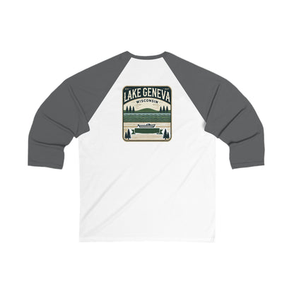 Vintage Lake Geneva Men's 3/4 Sleeve Baseball Tee