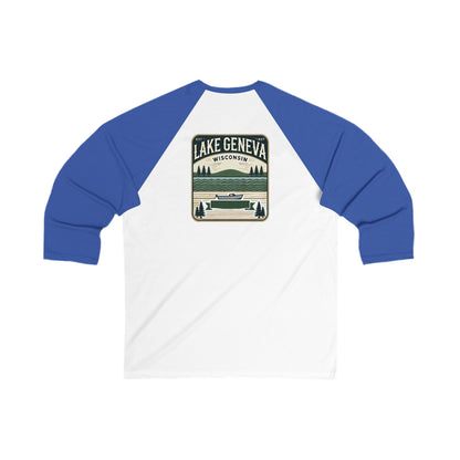 Vintage Lake Geneva Men's 3/4 Sleeve Baseball Tee