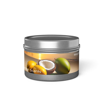 Mango + Coconut Scented Rustic Tin Candle