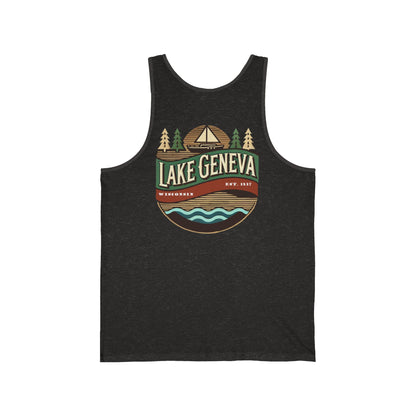 Retro Lake Geneva Unisex Jersey Tank