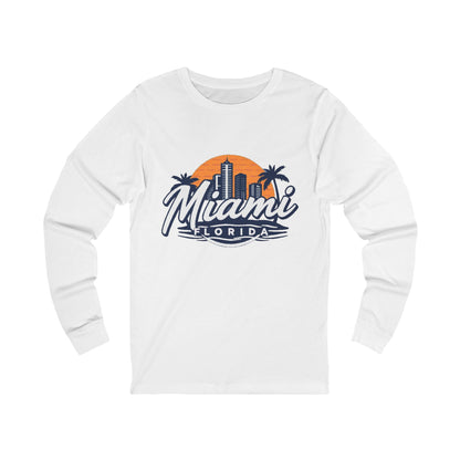 Retro Miami Unisex Jersey Long Sleeve Tee