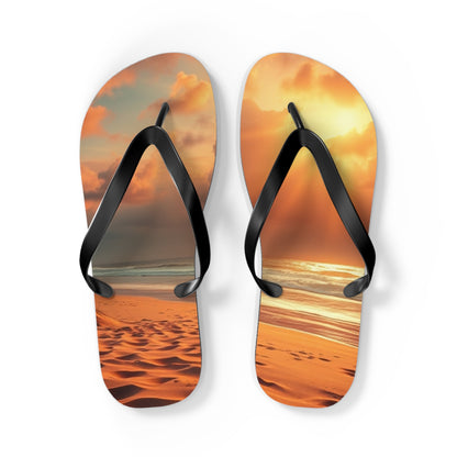 Sandy Beach Sunset Flip Flops