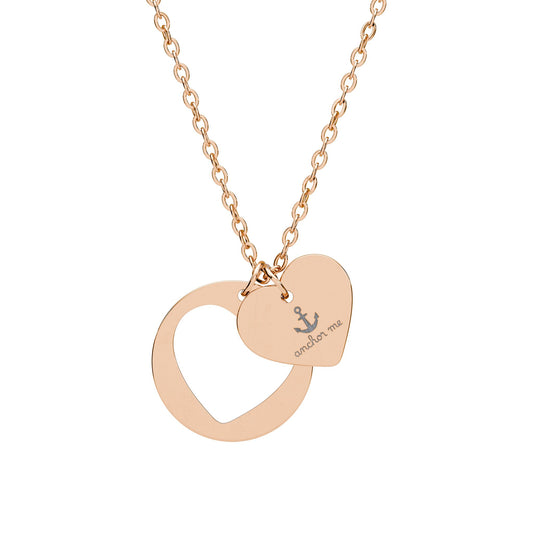 Anchor Me — Engraved Heart Cutout Necklace