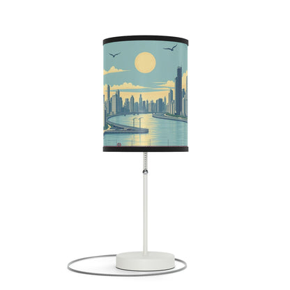 Retro Chicago Skyline Lamp on a Stand
