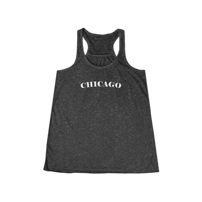 Mystery Noir Chicago Skyline Sunset Women's Flowy Racerback Tank