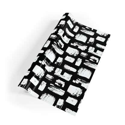 Irregular White Brush Strokes Wrapping Paper