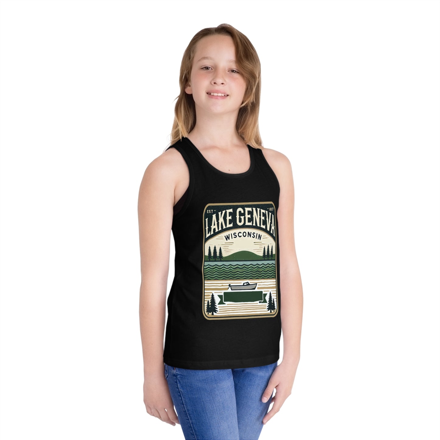 Vintage Lake Geneva Unisex Kids Jersey Tank Top