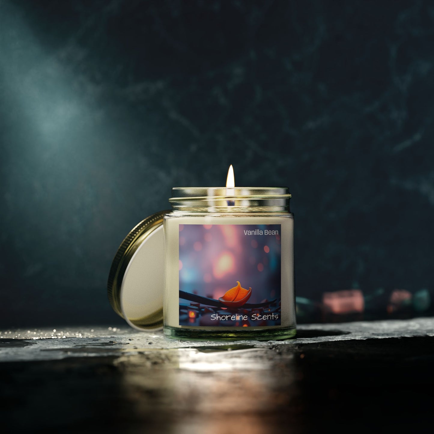 Vanilla Bean Scented Coconut Apricot Wax Candle