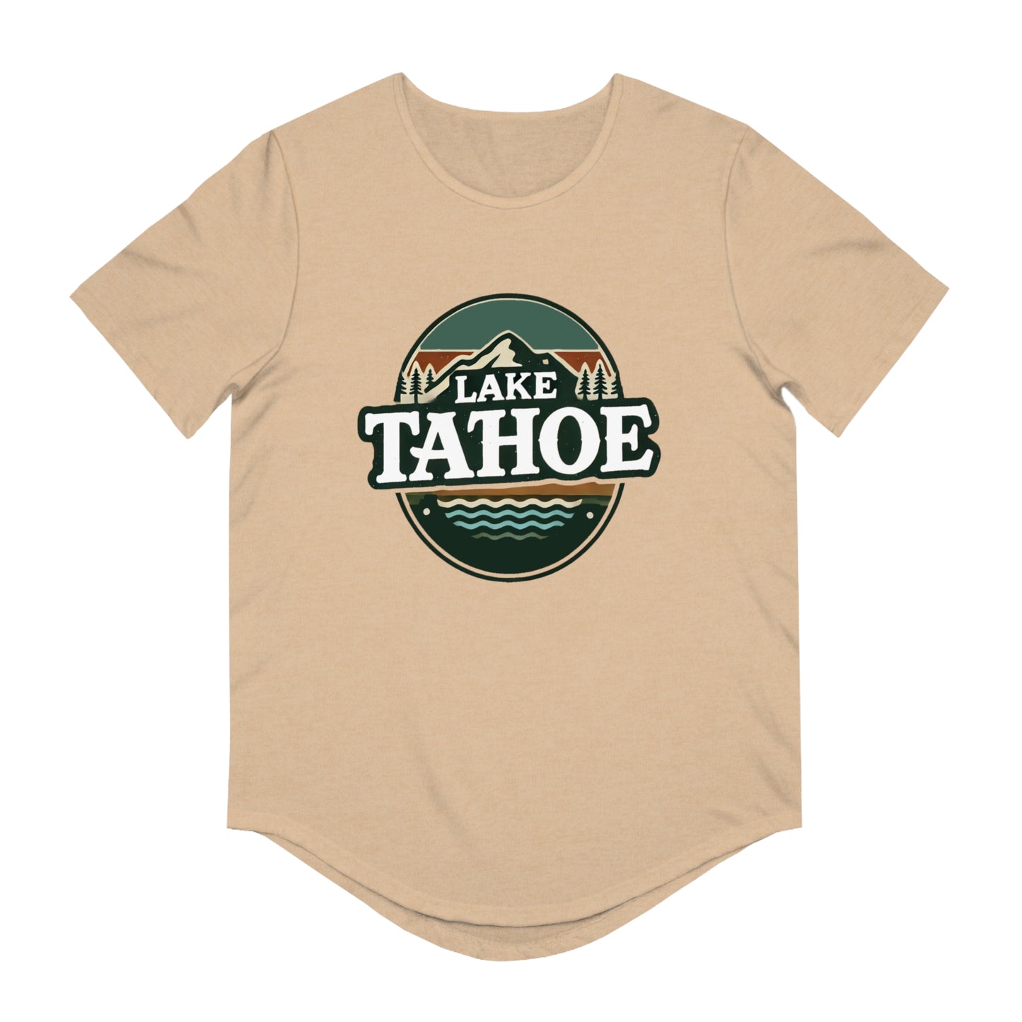 Vintage Lake Tahoe Men's Jersey Curved Hem Tee