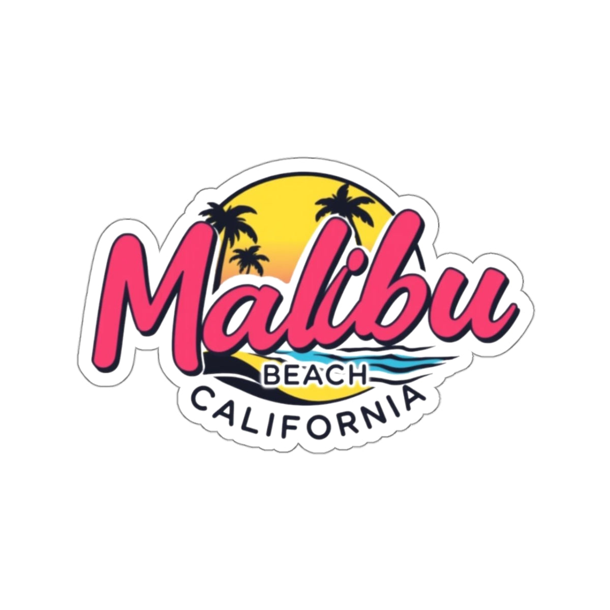 Retro Malibu Kiss-Cut Sticker