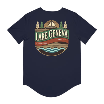 Retro Lake Geneva Men's Jersey Curved Hem Tee