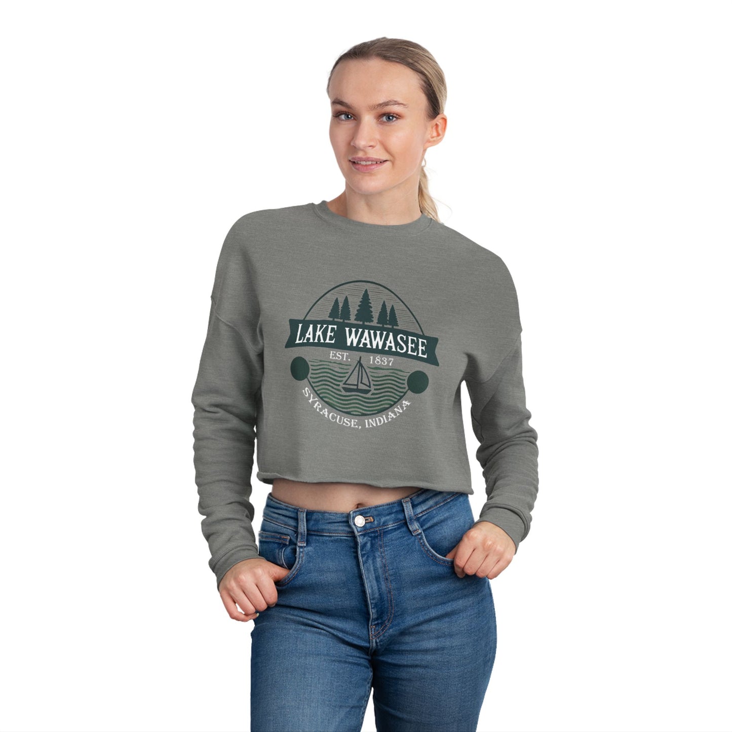 Vintage Lake Wawasee Women's Cropped Sweatshirt