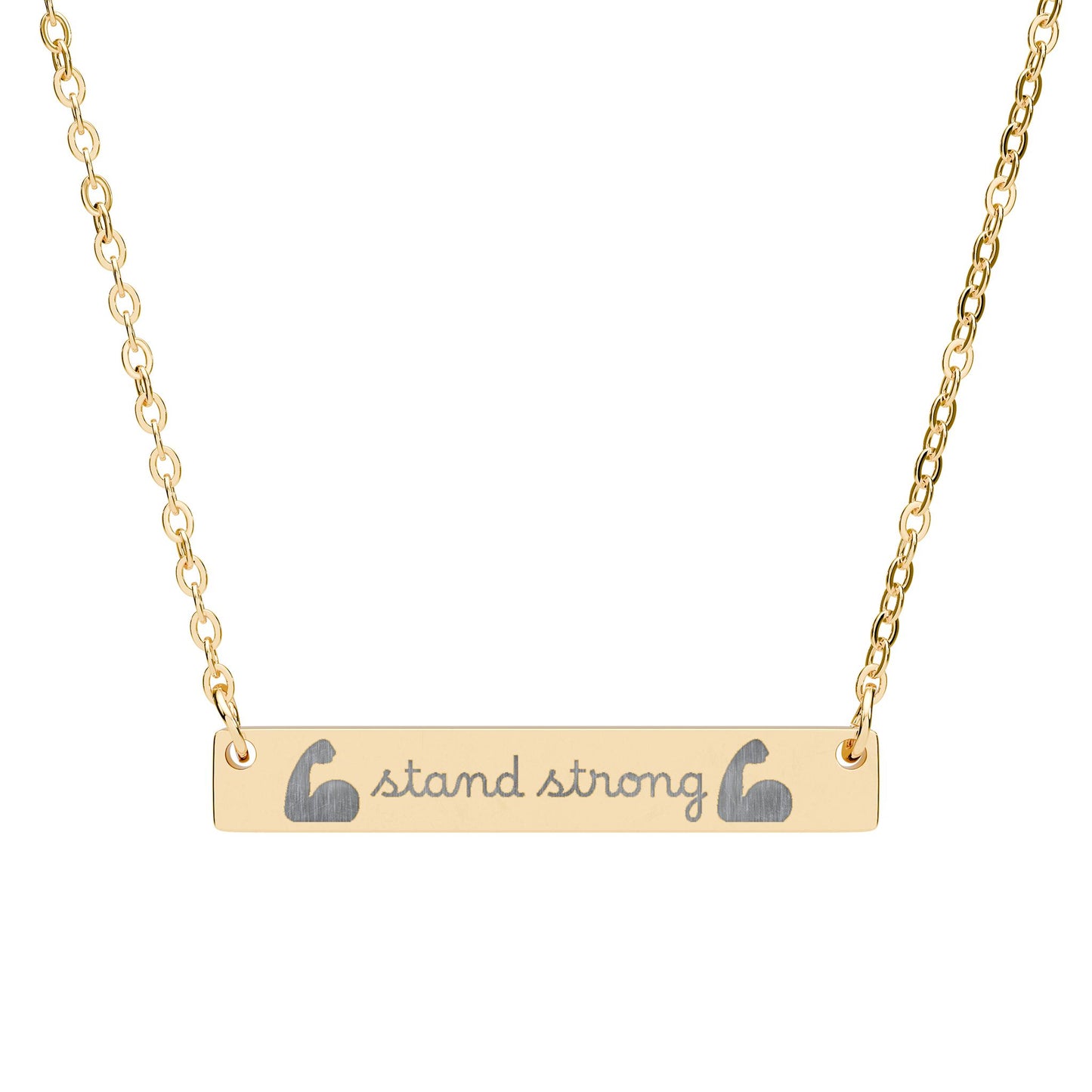 Stand Strong — Engraved Bar Necklace