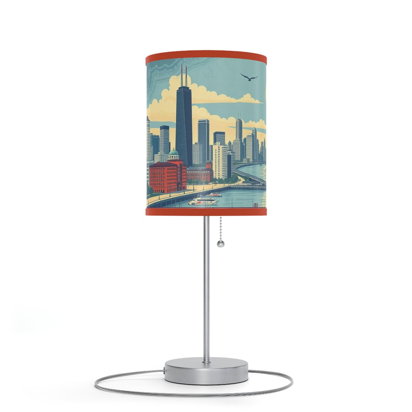 Retro Chicago Skyline Lamp on a Stand