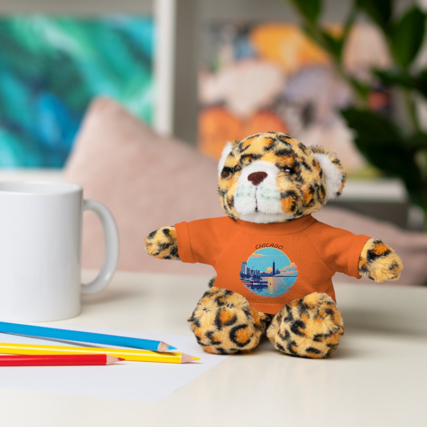 Retro Chicago Sunset Stuffed Animals with Tee