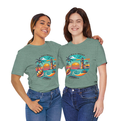 Vibrant Key West Jersey Short Sleeve Tee