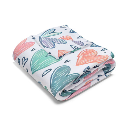 Pastel Hearts Arctic Fleece Blanket