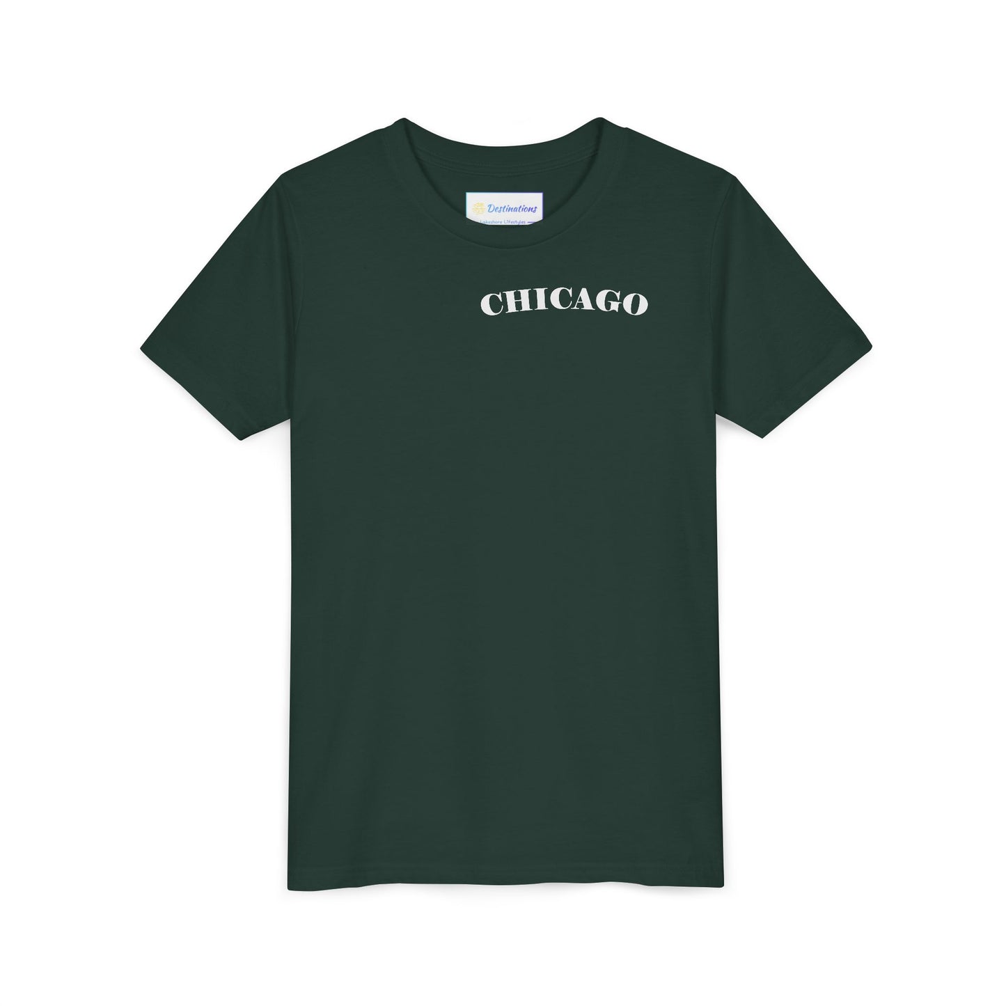 Mystery Noir Chicago Skyline Sunset Unisex Youth Short Sleeve Tee