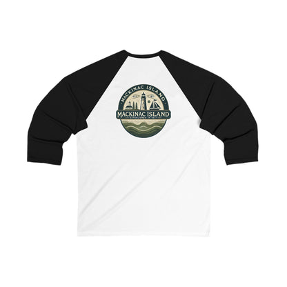 Vintage Mackinac Island Men's 3/4 Sleeve Baseball Tee