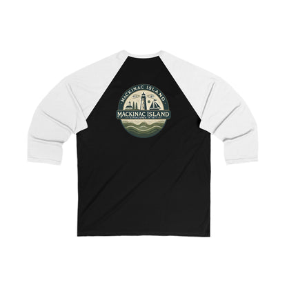 Vintage Mackinac Island Men's 3/4 Sleeve Baseball Tee
