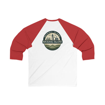 Vintage Mackinac Island Men's 3/4 Sleeve Baseball Tee
